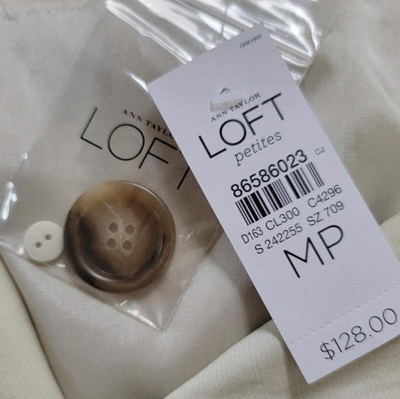 LOFT Cream Trench Coat with Classic Design Size Medium Petite NWT - Picture 5 of 10